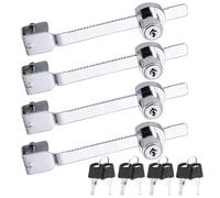 yotutun 4Pcs Serrure de Terrarium, Vitrine Coulissante en Verre Serrure De Porte et Clé Serrure Crémaillère de Fermeture Sécurité Clef Verrouillag pour Reptile Vivarium Terrarium Vitrine