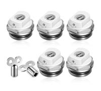 yotutun 5 Vannes de Purge de Radiateur avec 2 Clés de Purge pour Radiateur, 1/2" Mâle Filet Manuel Radiateur Air Ventilation Bouchon Vannes en Nickel Plaqué Laiton Bouchon pour Radiateur Chauffage