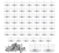 yotutun 50 Pièces Contenant pour Bougie Chauffe Plat, Pot Bougie Vide avec 50 Pièces Mèches Bougies Porte Bougies pour Mariages Dîners Kit Bougies a Faire Soi Meme 18 x 38 mm/30 ML