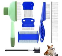 yotutun 7 pièces Brosse pour Chat et Chiens, Brosse Chat Chien Poil Peigne Autonettoyant Anti Puces Peigne de Toilettage Convient à Longs Courts Soins des Cheveux