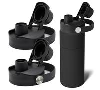 yotutun Bouchon Gourde Isotherme, 2 Pièces Couvercle de Gourde Rechange Noir Ensemble de Couvercle de Tasse Compatible avec Plupart Bouteilles Convient pour Cyclisme Sport et Fitness