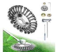 Yotutun Brosse Debroussailleuse, 150 mm x 25,4 mm Tete Brosse Metallique Debroussailleuse Brosse de Desherbage Massif Ronde Professionnelle Pour DéSherbage Efficace