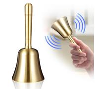 yotutun Clochette à Main en Métal,10cm Cloche à Main de Réception avec Poignée Claire et Forte pour Dîner, Service, Animaux, Prière, Méditation, Décoration Noël