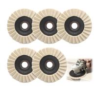 yotutun Disque Polissage 125mm x 22.2mm, 5 Pièces Disque de Polissage en Feutre, Disque a Polir pour Meuleuse, Disque de Polissage en Feutre de Laine pour Perceuse Métal Bois Pierre Marbre