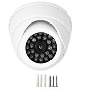 yotutun Lot de 2 caméras factice avec lumière LED clignotante réaliste - Caméra de surveillance factice - Pour l'extérieur et l'intérieur - Blanc
