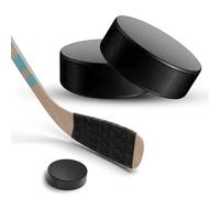 yotutun Lot de 2 palets de hockey sur glace pour adultes - En caoutchouc plein - Sports pour exercice et entraînement classique en intérieur - Noir