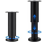 yotutun Lot de 2 pieds de meubles réglables (18-30 cm) en acier inoxydable - Pieds en acier laminé à froid pour meubles, canapé, pieds d'armoire, lits