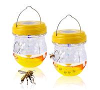 yotutun Lot de 2 pièges à guêpes solaires à suspendre - Répulsif à guêpes - LED vivantes - Piège à mouches - Piège à insectes - Répulsif à guêpes - Répulsif naturel