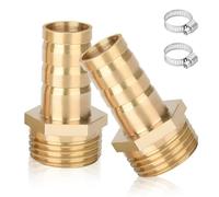 yotutun Lot de 2 Raccord de tuyau en Laiton 1 Pouces, Douilles de tuyau 1" x 32 mm (1 3/8") Raccords De Tuyau avec 2 acier Inoxydablecolliers de serrage pour Tuyau Tuyau D'eau Tuyau de Gaz