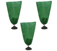 yotutun Lot de 3 protections hivernales pour plantes - 80 x 100 cm - Protection contre le gel - Avec cordon rétractable - Réutilisables - Pour plantes en pot, palmiers, olivier