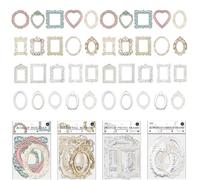 yotutun Lot de 40 cadres en dentelle pour scrapbooking vintage - En papier creux gaufré - Matériau scrapbooking avec fond de fenêtre - Papier pour bricolage vintage - Journaling