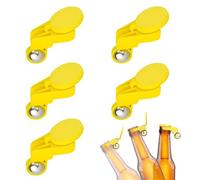 yotutun Lot de 5 bouchons de bouteille entièrement automatiques - Multicolore - Réutilisables - Anti-poussière - Protection contre les insectes - Pour bouteilles de bière - Jaune cola
