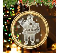 yotutun Lumière de Fenêtre Décorative de Noël, Lumières de Ventouse de Noël Lumières Père Noël 3D Fenêtre Suspendue Lumière Guirlande LED Décoration Fenêtre pour Intérieur Extérieur, fête de Noël