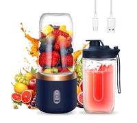 yotutun Mini Mixeur Portable, 400 ml Mélangeur Portable Smoothie Maker Rechargeable USB Blender Smoothie Portable avec 6 lames Portable Juice Blender pour Cuisine Bureau Voyage Sport (Bleu)