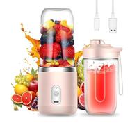 yotutun Mini Mixeur Portable, 400 ml Mélangeur Portable Smoothie Maker Rechargeable USB Blender Smoothie Portable avec 6 lames Portable Juice Blender pour Cuisine Bureau Voyage Sport (Rose)