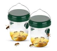 yotutun Piege a Guepes Exterieur, Piège à Frelons à Suspendre Attrape Insectes Répulsif à Guêpes en Plastique Piège Écologique pour Piege Moustique, Mouche, Moucheron (2 Pièces-Vert)