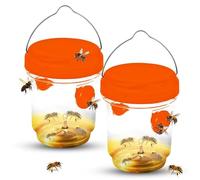yotutun Piege a Guepes Exterieur, Piège à Frelons à Suspendre Attrape Insectes Répulsif à Guêpes en Plastique Piège Écologique pour Piege Moustique, Mouche, Moucheron (2 Pièces-Orange)