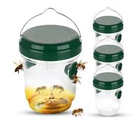 yotutun Piège à guêpes pour l'extérieur, répulsif à guêpes, chasser les guêpes, pièges vivants, à suspendre, contre guêpes, frelons, moustiques, moucherons, moucherons, mouches des fruits (4 pièces