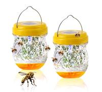 yotutun Piege Frelon Asiatique LED, 2 Pièces Piege a Guepes Exterieur avec UV Lampe Solaire Piege a Guepes et Frelons Suspendre Pièges à Abeilles Pièges à Frelons Vivant pour Jardin Balcon