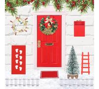 yotutun Porte Lutin de Noël, 13 Pièces Porte Lutin Farceur de Noel Kit Porte de Rouge Lutin Miniature en Bois Mini Décoration de Noël pour DIY Lutin Farceur De Noel Accessoires