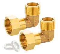 yotutun Raccord Mobile en Laiton, 2 Pièces 3/4 Pouce Raccord Coudé à 90 Degrés, 3/4" AG/IG Angle en Laiton 90°, DN20 90 Degrés Coudé pour Installations d'eau et Systèmes de Chauffage Central