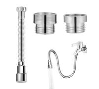 yotutun Rallonge de Robinet de 20 cm, Flexible Extension de Robinet Cuisine à 360°, Rolongateur de Robinet pour Évier de Cuisine, Embout de Robinet avec 2 Adaptateurs de Robinet pour Bain Cuisine