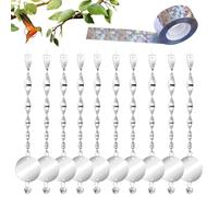 yotutun Répulsif Oiseaux, 10 Pièces Spirale Repulsif Pigeons pour Balcon Effaroucheur Oiseaux avec Bande Repulsive 50m, 360° Anti Oiseaux Répulsifs Oiseaux Reflechissants pour Balconet Jardin Maison