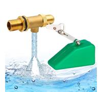 yotutun Robinet flotteur 1/2" en laiton avec flotteur en plastique - Bol d'eau automatique avec bras réglable - Robinet à boisseau sphérique flottant pour poissons, aquariums, moutons de bœuf, cuve