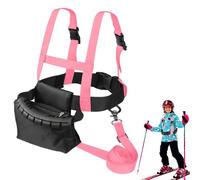 yotutun Sangle de ski et de snowboard pour enfants - Ceinture d'entraînement pour enfants - Sangle d'épaule de ski avec laisse amovible et sac - Accessoires pour filles et débutants - Rose