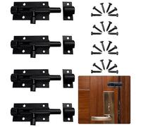 yotutun Targette, 4 Pièces Verrou Targette de Porte Loquet de Porte Coulissant Loquet de Porte à Boulon de Verrouillage de Porte Verrou de Porte de Sécurité pour Portail de Jardin, Fenêtres, Cabanon