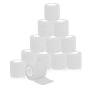 yotutun Tattoo Grip Cover, 12 Pièces Jetable Tatouage Grip Tape Bande Bandage Elastique Auto-Adhésif Tube de Préhension des Poignées pour Fournitures de Tatouage Accessoires de Machine (Blanc)