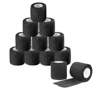 yotutun Tattoo Grip Cover, 12 Pièces Jetable Tatouage Grip Tape Bande Bandage Elastique Auto-Adhésif Tube de Préhension des Poignées pour Fournitures de Tatouage Accessoires de Machine (Noir)