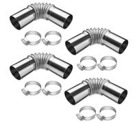 yotutun Tuyau d'échappement en Acier Inoxydable Raccord Coudé 25MM, Connecteur D'angle Tuyau D'échappement, Voiture Tuyau Échappement Chauffage pour Véhicule Générateur Courant Cheminées (4 Pièces)