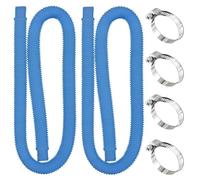 yotutun Tuyau Piscine 32mm, 2 Pièces 1m Tuyaux de Rechange pour Piscine Hors Sol avec 4 Pinces Métalliques Tuyau Aspiration Pompe de Remplacement de Pompe de Filtre de Piscine