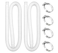 yotutun Tuyau Piscine 32mm, 2 Pièces 1m Tuyaux de Rechange pour Piscine Hors Sol avec 4 Pinces Métalliques Tuyau Aspiration Pompe de Remplacement de Pompe de Filtre de Piscine
