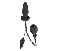 fiche anale noire en silicone vibrante gonflable avec télécommande butt...