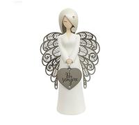 You Are An Angel alf001i Figurine Ange, céramique, Blanc, 10.5 x 10.5 x 17.5 cm