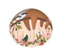 You Are Awesome Bonnet de douche imprimé paresseux - Bonnet de cheveux réutilisable avec protection double couche, respirant et durable pour le voyage