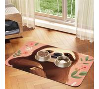 You are Awesome Tapis d'alimentation pour animal domestique Motif paresseux 40 x 60 cm Tapis absorbant pour gamelle de nourriture et d'eau, tapis de nourriture en cuir synthétique imperméable à