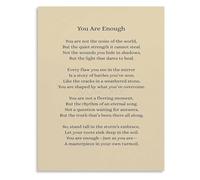 You Are Enough Serene Affirmation Canvas Painting Print for Living Room Bedroom Wall(Framed,12x18inch(30x45cm))