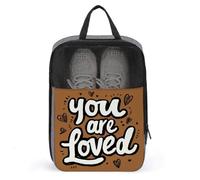 You are Loved on Sac à chaussures marron pour voyage, usage quotidien, sac de rangement anti-poussière pour chaussures de golf