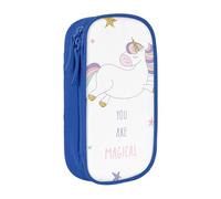You are Magical Print Trousse à crayons pratique multi-compartiments pour bureau, voyage, école, art quotidien, bleu, Taille unique, Poche de rangement