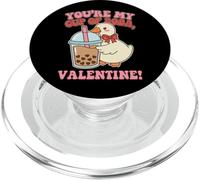 You are My Cup of Boba Goose Illustration Mignonne Saint-Valentin PopSockets PopGrip pour MagSafe