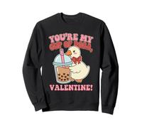 You are My Cup of Boba Goose Illustration Mignonne Saint-Valentin Sweatshirt