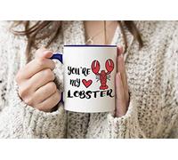 You Are My Lobster Cute Love Heart Valentines Day Friendship Couple Friends Blue Handle Mug Coffee Tea Mug 312ml Cup
