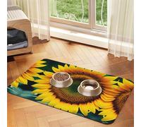 You Are My Sunshine Tapis de nourriture absorbant et antidérapant en cuir synthétique pour chiens et chats Motif tournesol