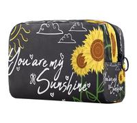 You are My Sunshine Trousse de toilette de voyage avec fermeture éclair Motif tournesol, multicolore, 18.5x7.5x13cm/7.3x3x5.1in, Trousse de toilette