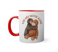 You are never alone baby Monkey Punch Tasse à l'intérieur de couleur rouge avec poignée 330ml