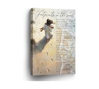 You Are Never Alone Christian Wall Art, Inspirational Beach Footprints Canvas Print, Encouraging Scripture Decor for Bedroom, Living Room (Unframed,16x24inch(40x60cm))