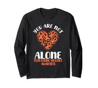 You are Not Alone Teen Dating Violence Wear Ruban Orange Manche Longue